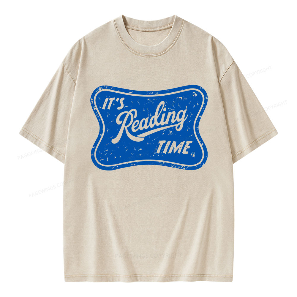 Pagewings It’s Reading Time Unisex Washed T-shirt