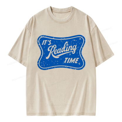Pagewings It’s Reading Time Unisex Washed T-shirt