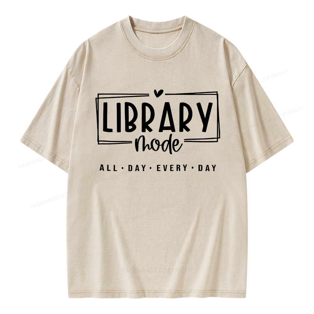 Pagewings Library Mode Unisex Washed T-shirt