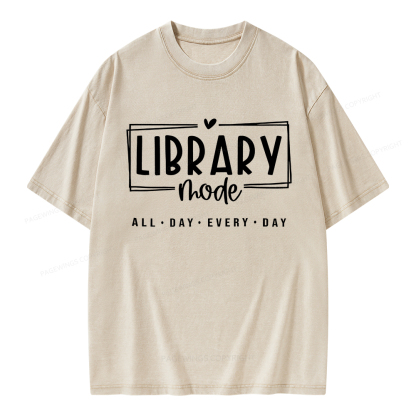 Pagewings Library Mode Unisex Washed T-shirt