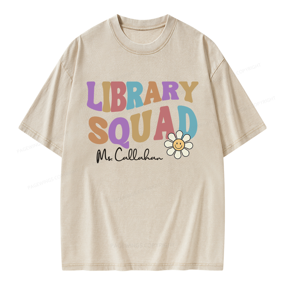 Pagewings Personalized Library Team Unisex Washed T-shirt