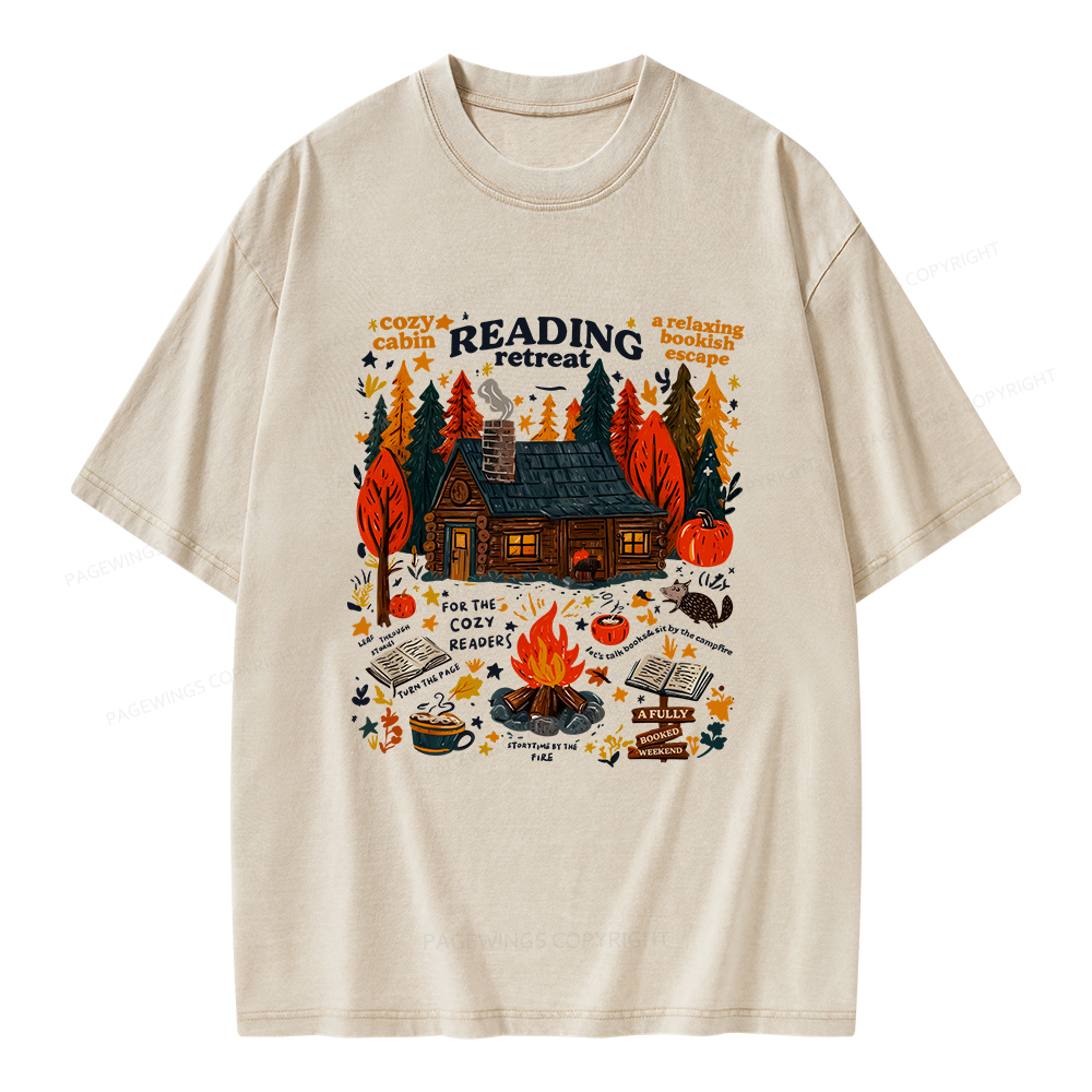Pagewings Reading Retreat Unisex Washed T-shirt