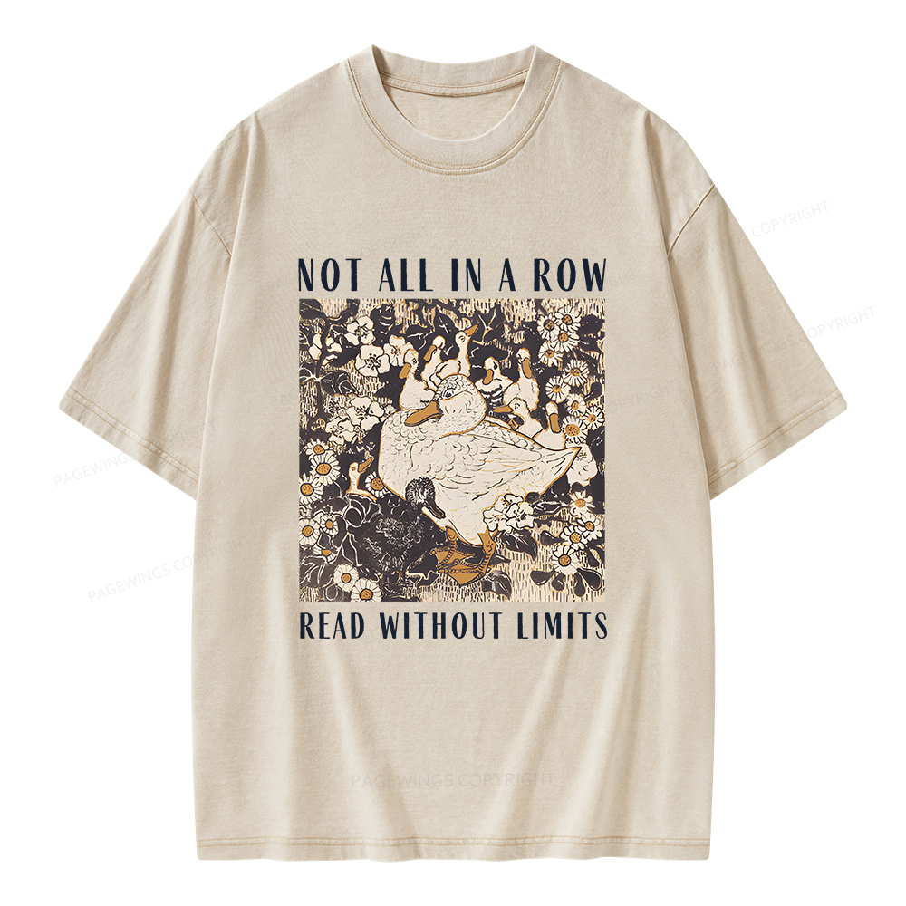 Pagewings Not All In A Row Read Without Limits Unisex Washed T-shirt