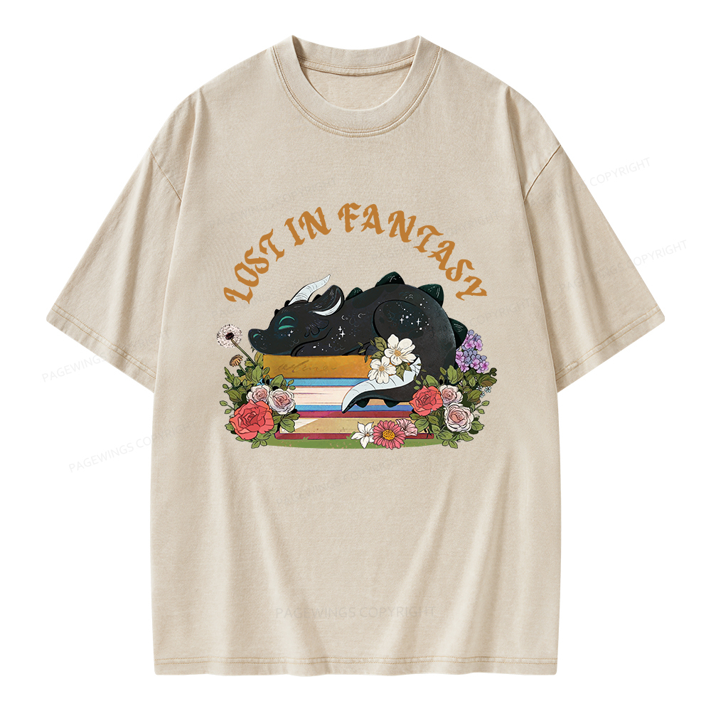 Pagewings Lost In Fantasy Unisex Washed T-shirt