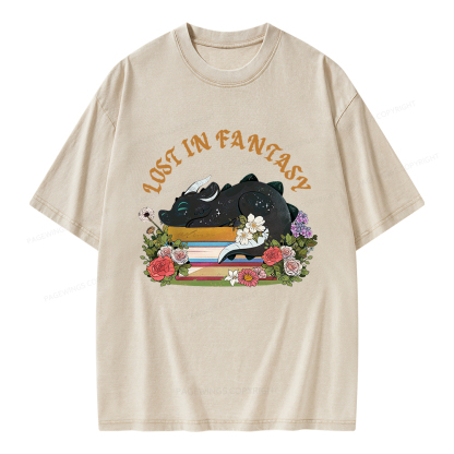 Pagewings Lost In Fantasy Unisex Washed T-shirt