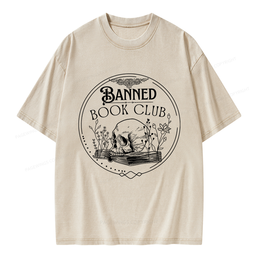Pagewings Banned Book Club Unisex Washed T-shirt