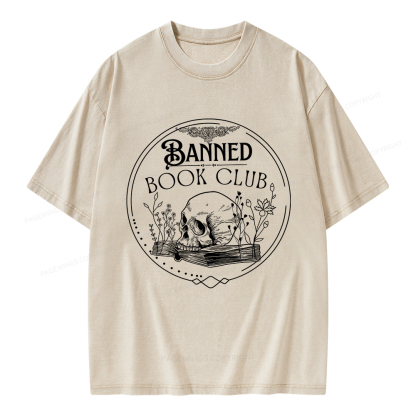 Pagewings Banned Book Club Unisex Washed T-shirt