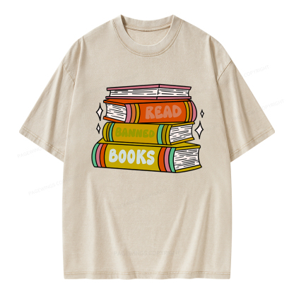 Pagewings Read Banned Books Unisex Washed T-shirt