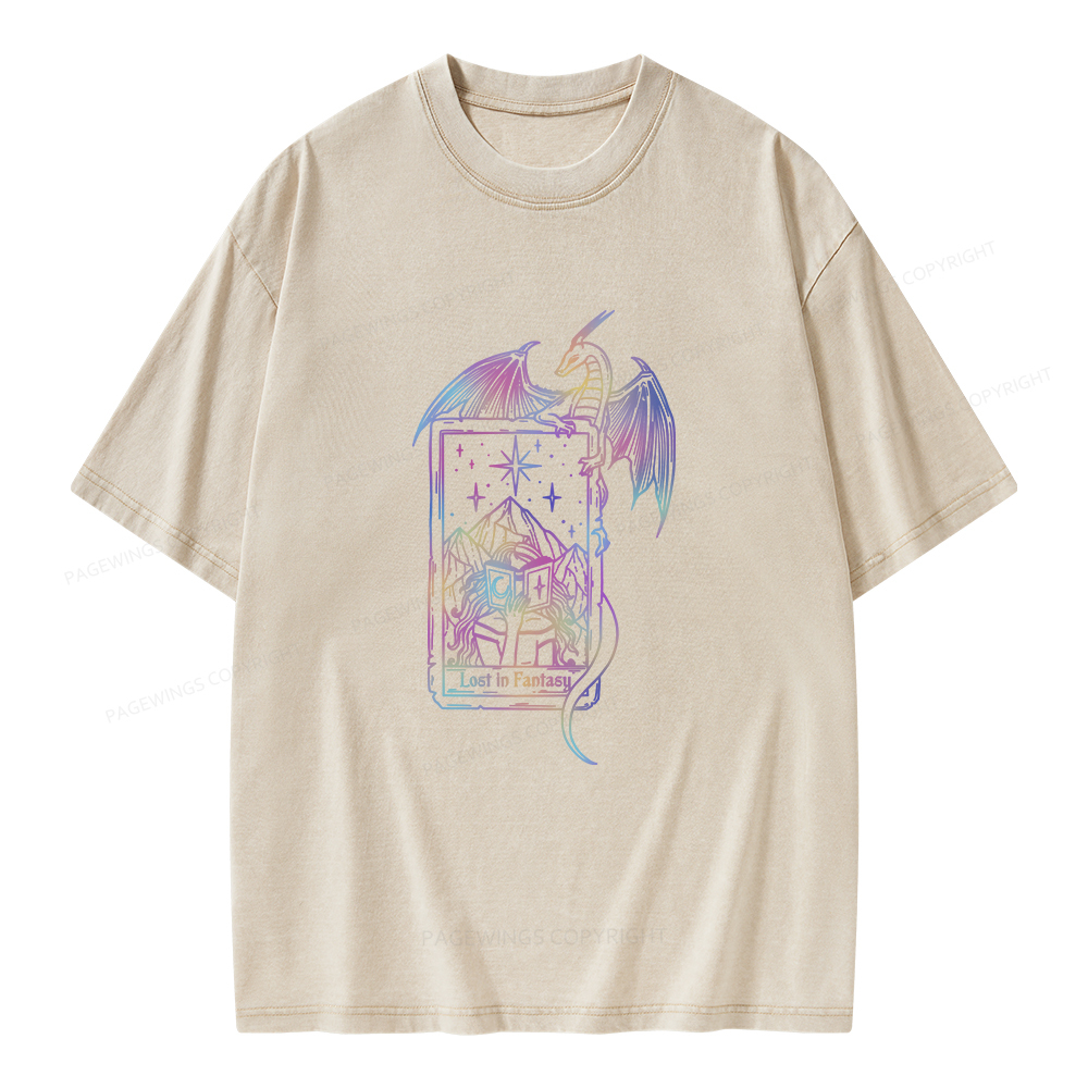 Pagewings Lost In Fantasy Unisex Washed T-shirt