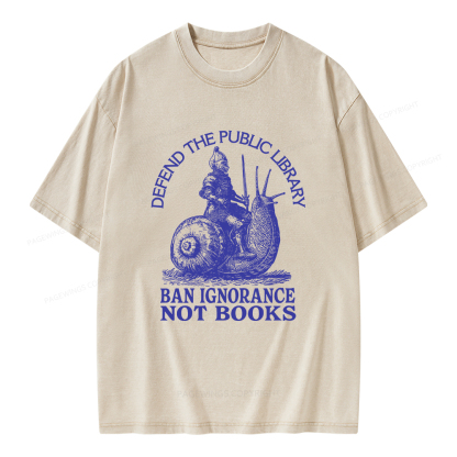 Pagewings Ban Ignorance Not Books Unisex Washed T-shirt