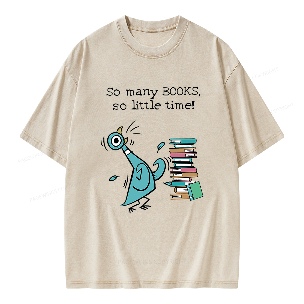 Pagewings So Many Books So Little Time Unisex Washed T-shirt