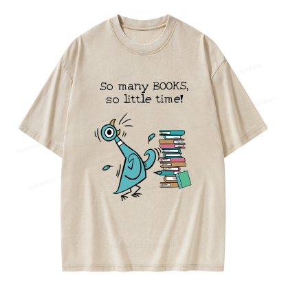 Pagewings So Many Books So Little Time Unisex Washed T-shirt