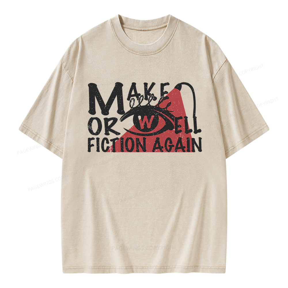 Pagewings Make Orwell Fiction Again Unisex Washed T-shirt