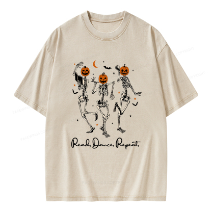 Pagewings Read Dance Repeat Unisex Washed T-shirt