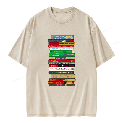 Pagewings Classic Banned Books Unisex Washed T-shirt