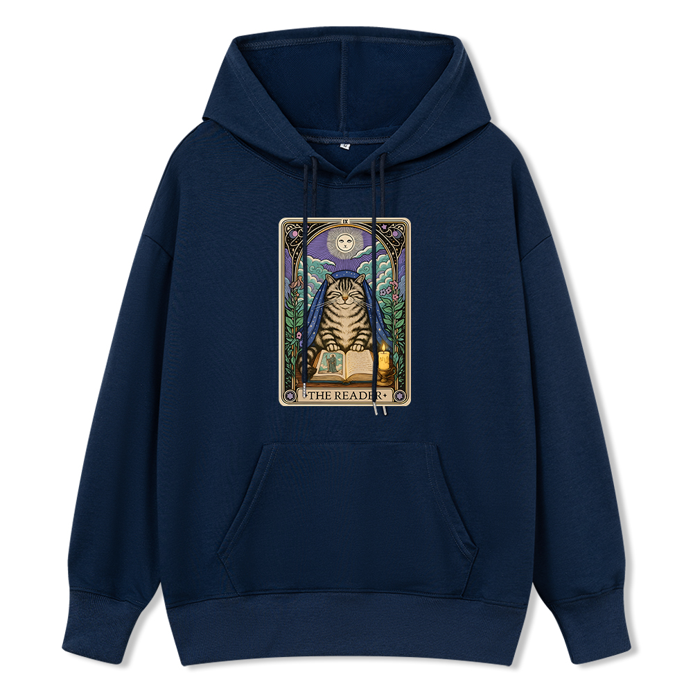 Pagewings The Reader Cat Tarot Cards Unisex Classic Hoodie