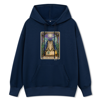 Pagewings The Reader Cat Tarot Cards Unisex Classic Hoodie