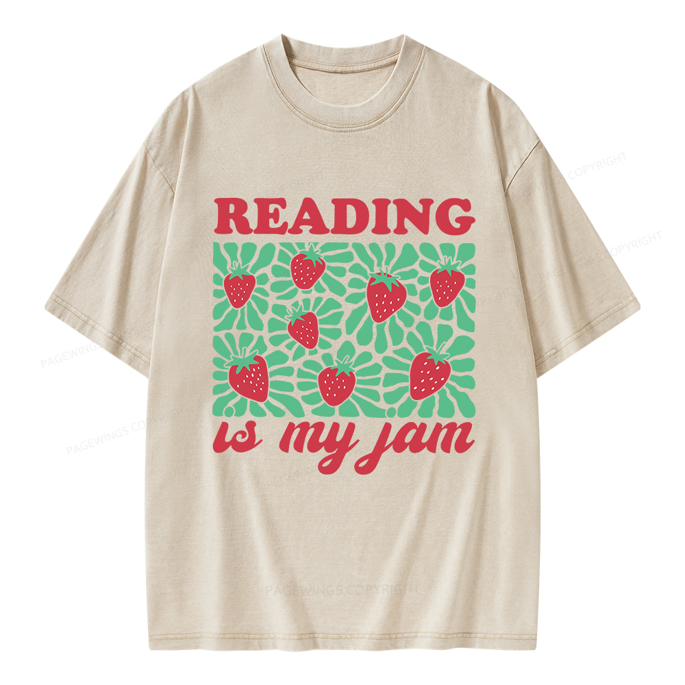 Pagewings Reading Is My Jam Unisex Washed T-shirt