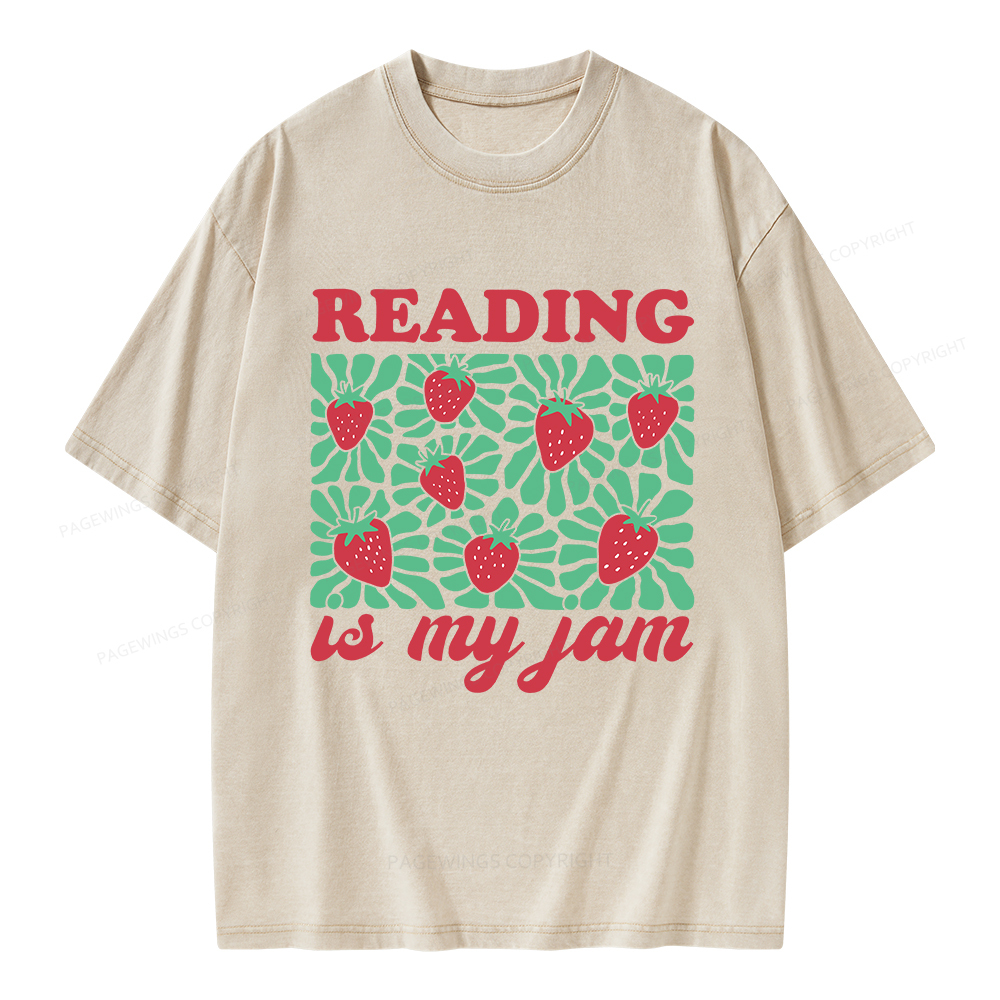 Pagewings Reading Is My Jam Unisex Washed T-shirt