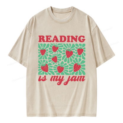 Pagewings Reading Is My Jam Unisex Washed T-shirt