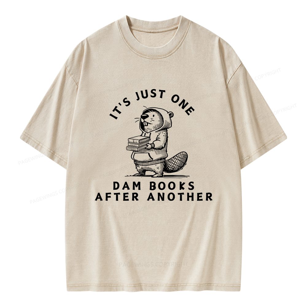 Pagewings It’s Just One Dam Books After Another Unisex Washed T-shirt