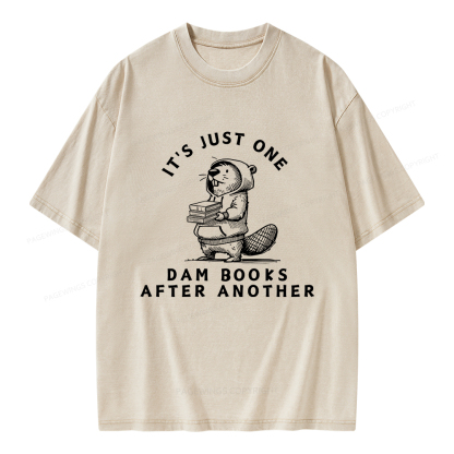 Pagewings It’s Just One Dam Books After Another Unisex Washed T-shirt