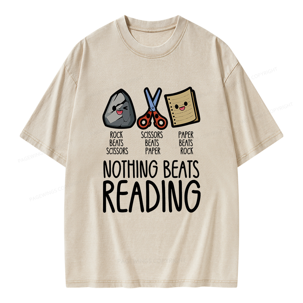 Pagewings Nothing Beats Reading Unisex Washed T-shirt