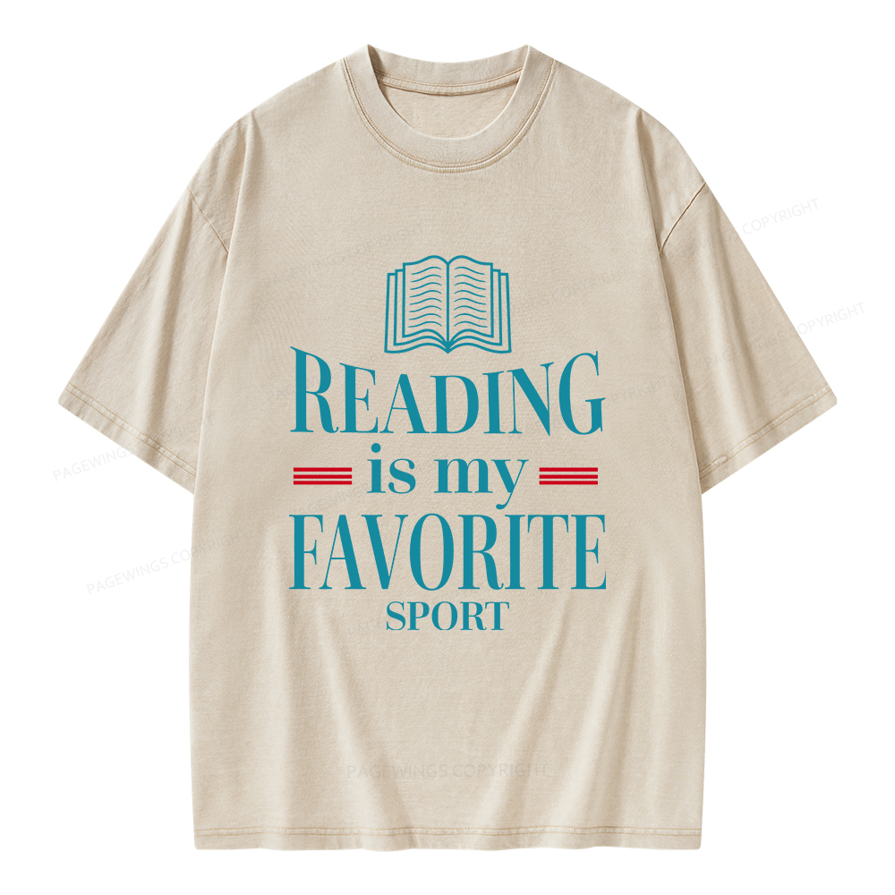 Pagewings Reading Is My Favourite Sport Unisex Washed T-shirt