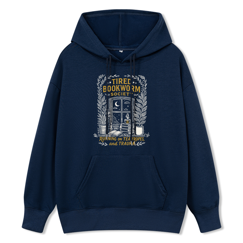 Pagewings Tired Bookworm Society Unisex Classic Hoodie