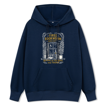 Pagewings Tired Bookworm Society Unisex Classic Hoodie
