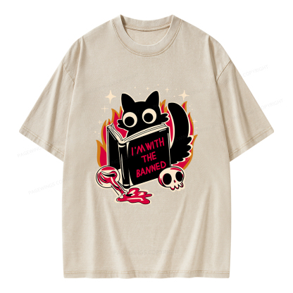 Pagewings I‘m With The Banned Unisex Washed T-shirt