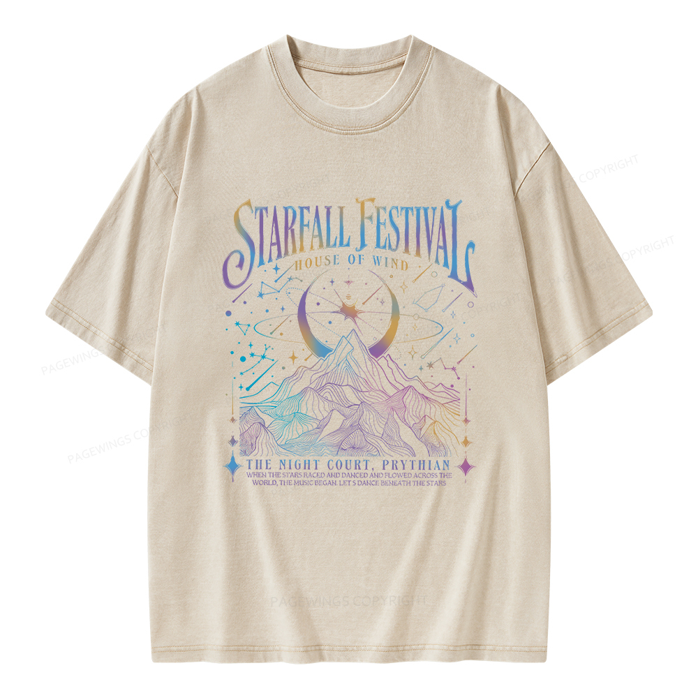 Pagewings Velaris Starfall Festival Unisex Washed T-shirt