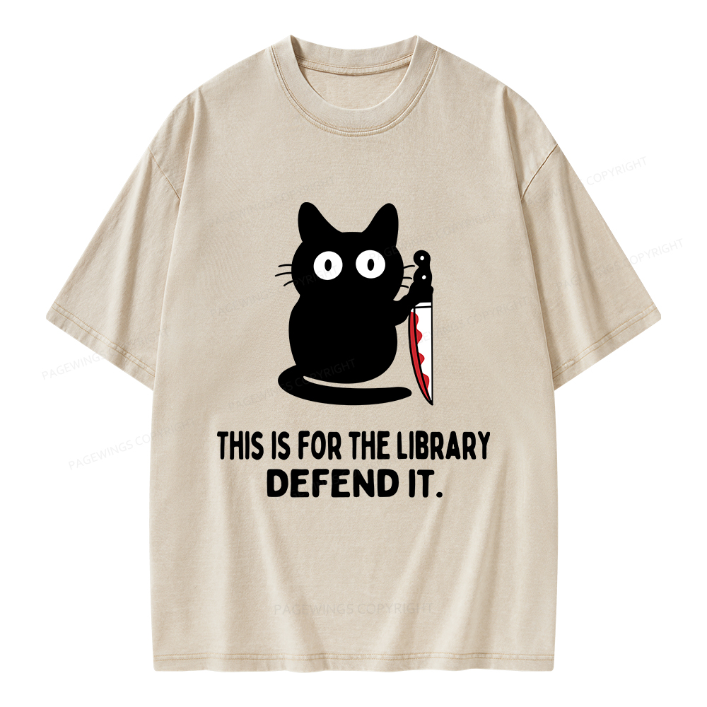 Pagewings This Is For The Library Defend It Unisex Washed T-shirt