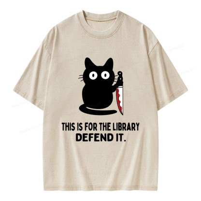 Pagewings This Is For The Library Defend It Unisex Washed T-shirt