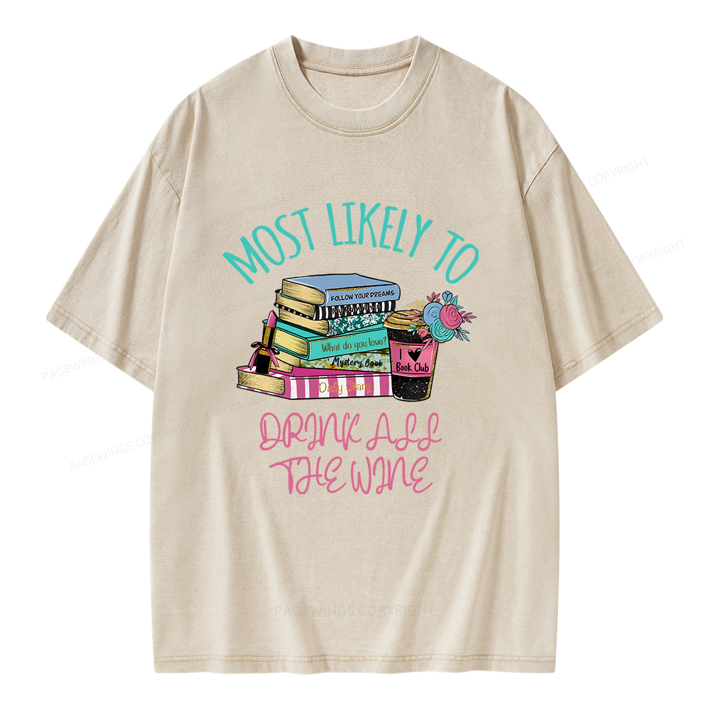 Pagewings Personalized Most Likely To Unisex Washed T-shirt