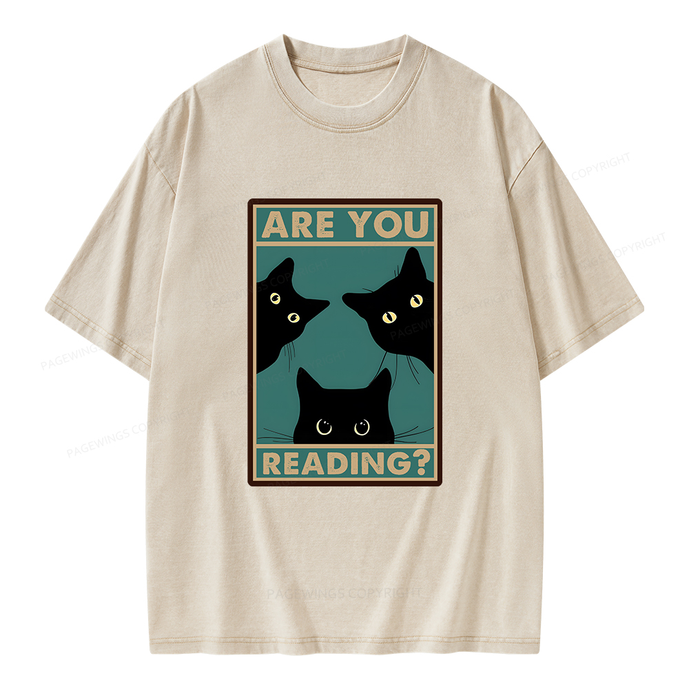 Pagewings Are You Reading Unisex Washed T-shirt