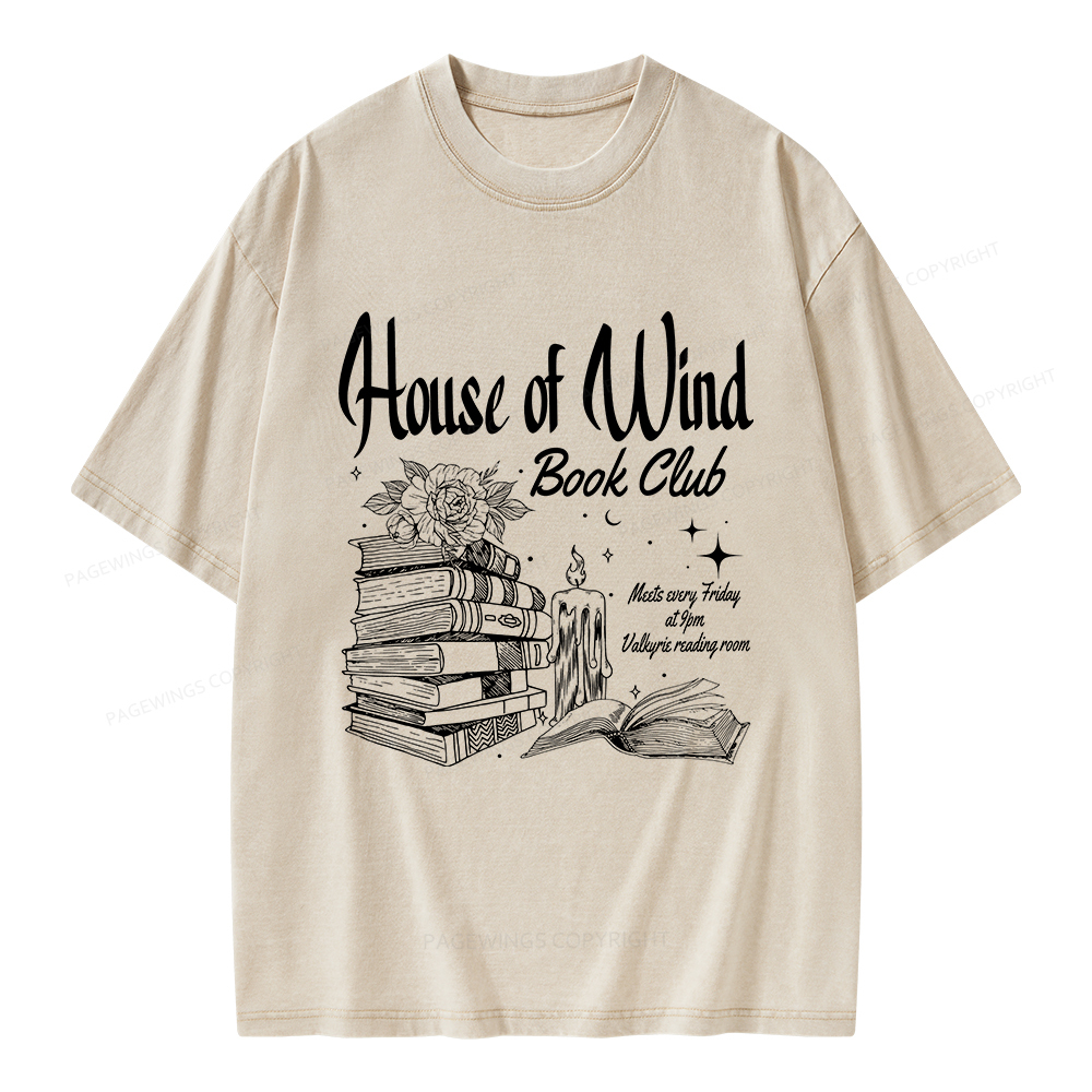 Pagewings House Of Wind Book Club Unisex Washed T-shirt