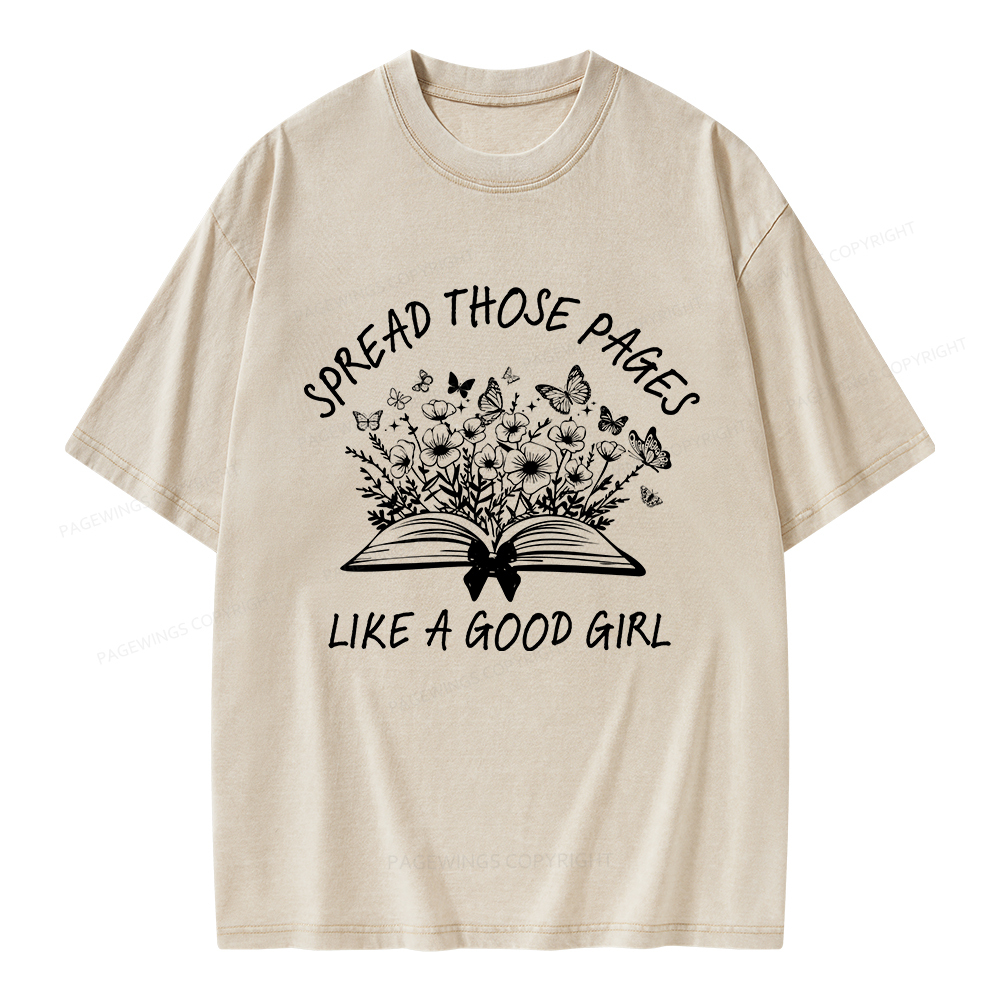 Pagewings Spread Those Pages Like A Good Girl Unisex Washed T-shirt