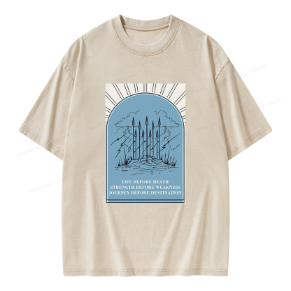 Pagewings Life Before Death Strength Before Weakness Unisex Washed T-shirt