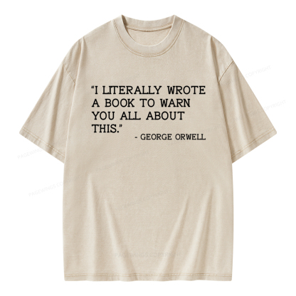 Pagewings I Literally Wrote A Book To Warn Unisex Washed T-shirt