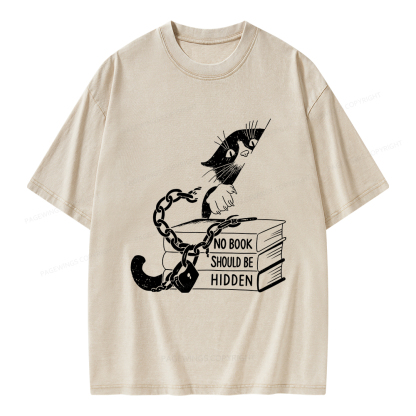 Pagewings No Book Should Be Hidden Unisex Washed T-shirt