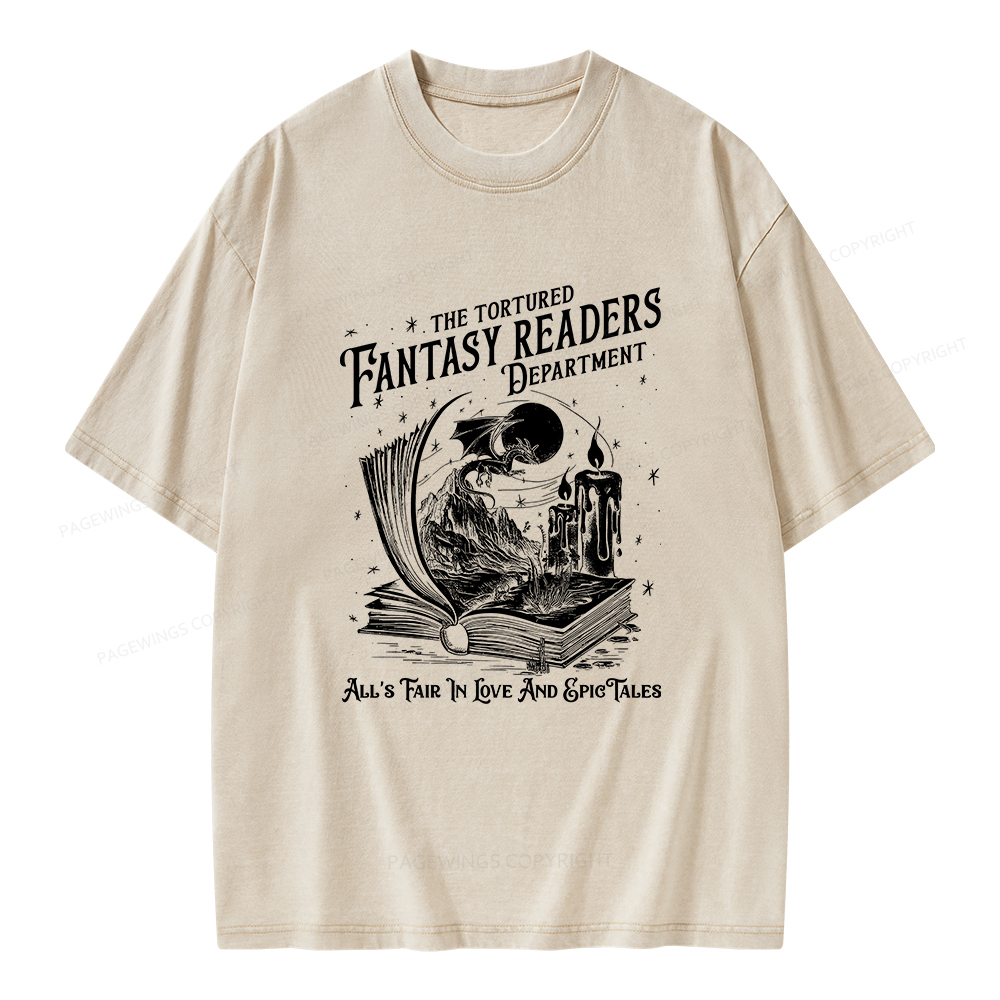 Pagewings The Tortured Fantasy Readers Department Unisex Washed T-shirt