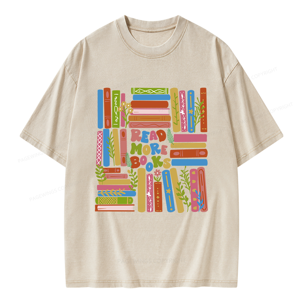 Pagewings Read More Books Unisex Washed T-shirt