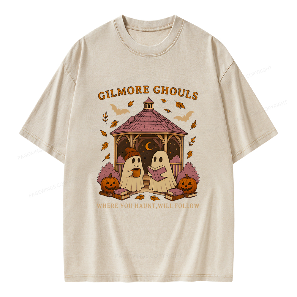 Pagewings Gilmore Ghouls Unisex Washed T-shirt