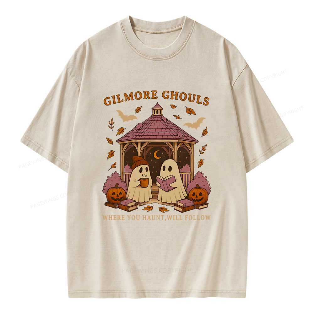 Pagewings Gilmore Ghouls Unisex Washed T-shirt