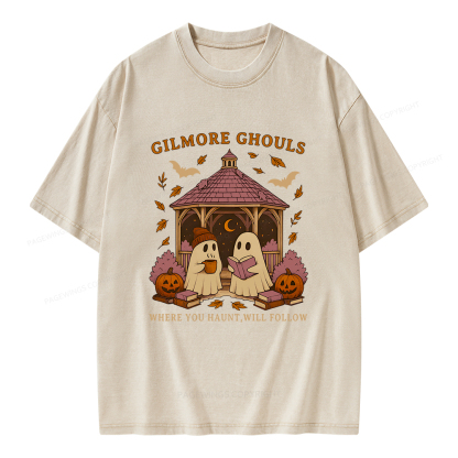 Pagewings Gilmore Ghouls Unisex Washed T-shirt