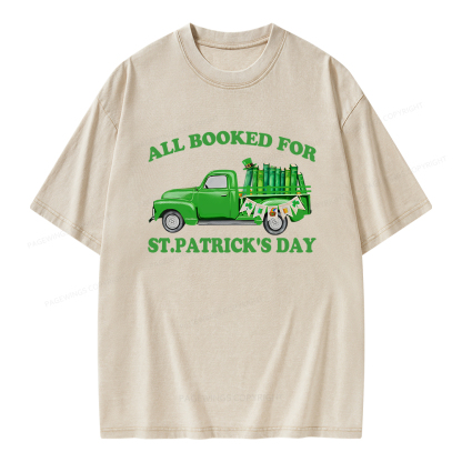 Pagewings All  Booked For St.patrick.s Day Unisex Washed T-shirt