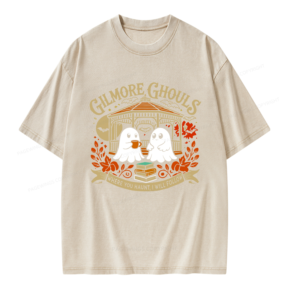 Pagewings Gilmore Ghouls Unisex Washed T-shirt