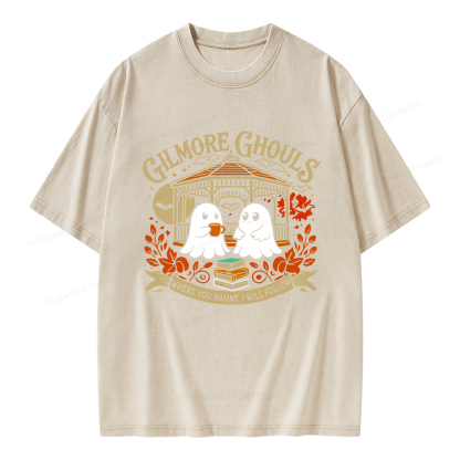 Pagewings Gilmore Ghouls Unisex Washed T-shirt