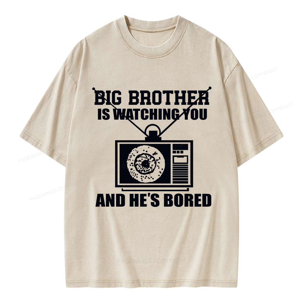 Pagewings Big Brother is Watching Unisex Washed T-shirt